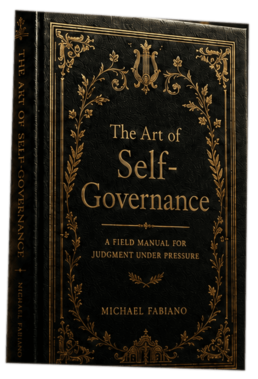 Cover of Michael Fabiano's forthcoming book, The Art of Self-Governance